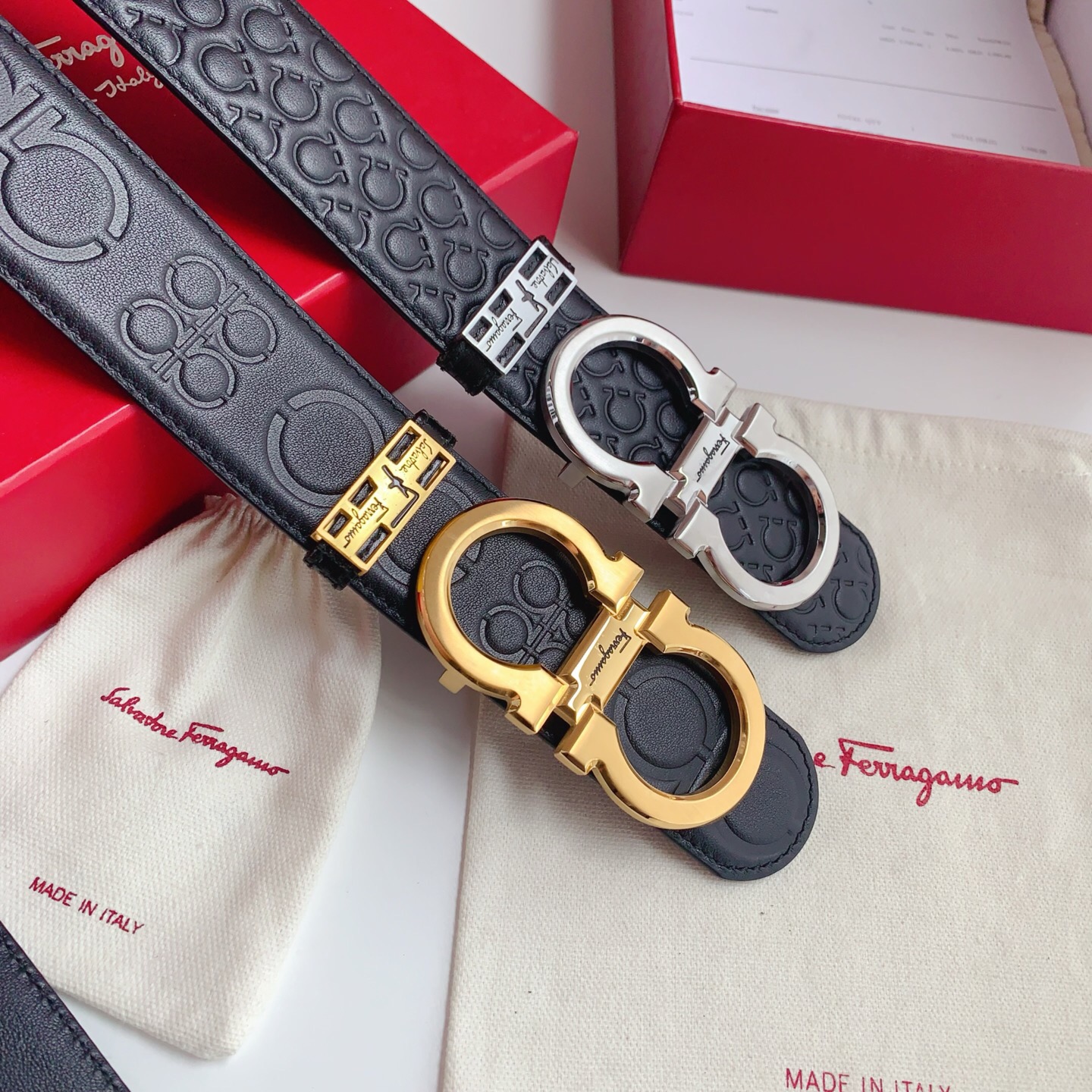 کمربند چرم مردانه برند Ferragamo