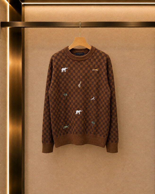 بافت یقه گرد برند Louis Vuitton