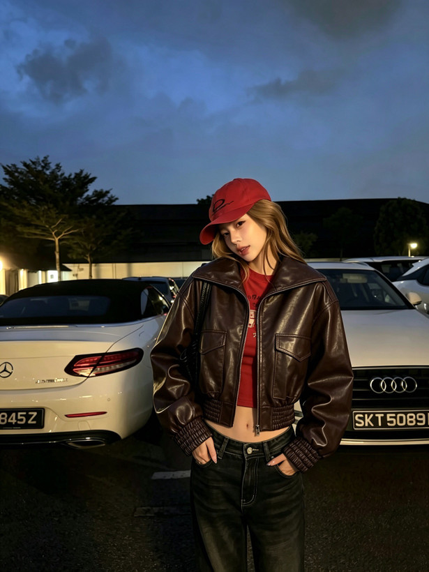 کاپشن چرم زنانه برند Loro Piana
