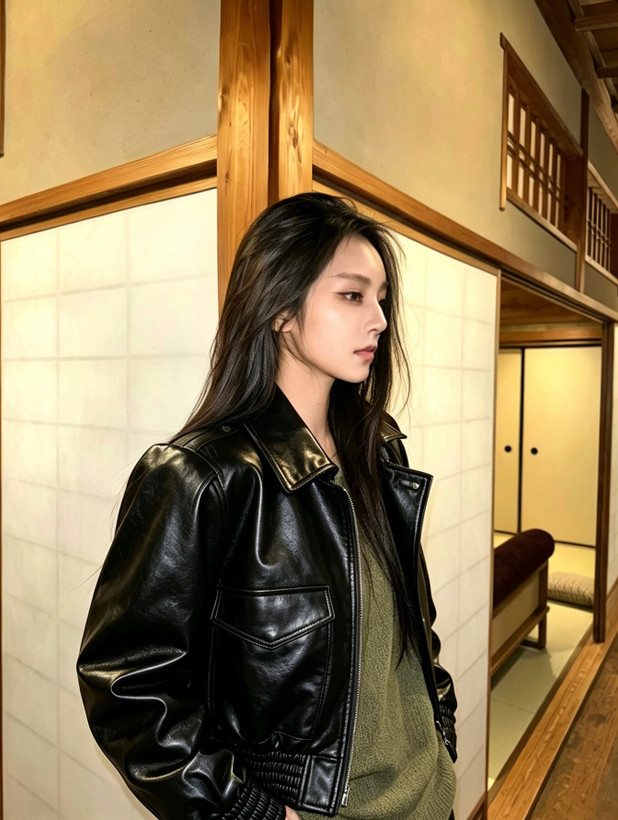 کاپشن چرم زنانه برند Loro Piana