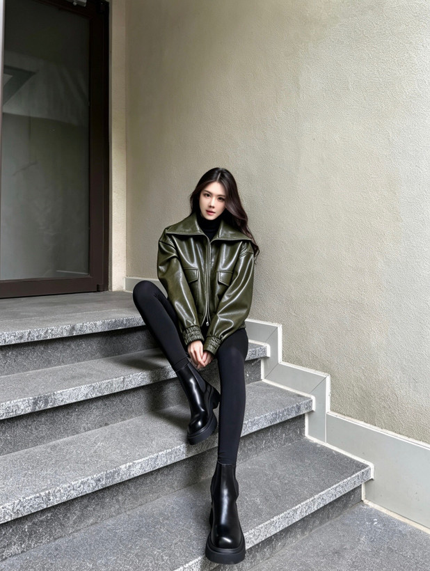 کاپشن چرم زنانه برند Loro Piana