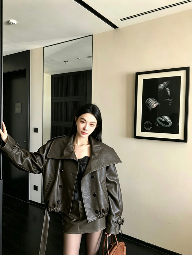 کت چرم زنانه برند Alexander wang