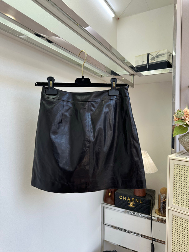 دامن چرم برند Chanel