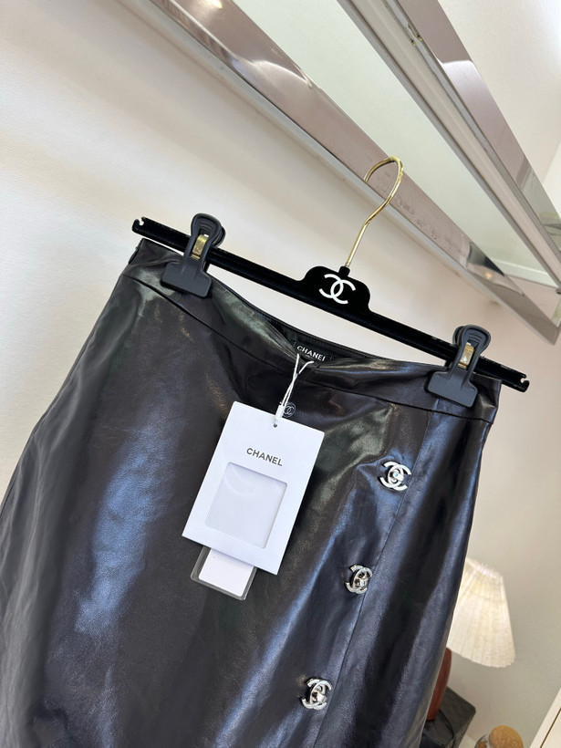 دامن چرم برند Chanel