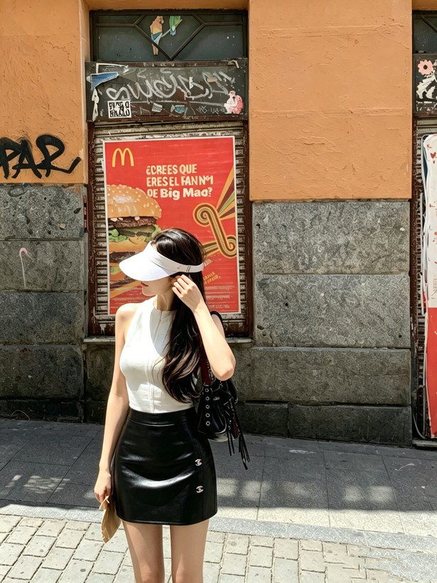 دامن چرم برند Chanel