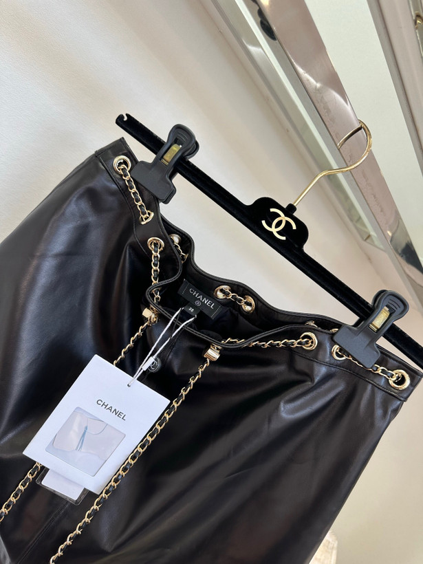 دامن چرم برند Chanel