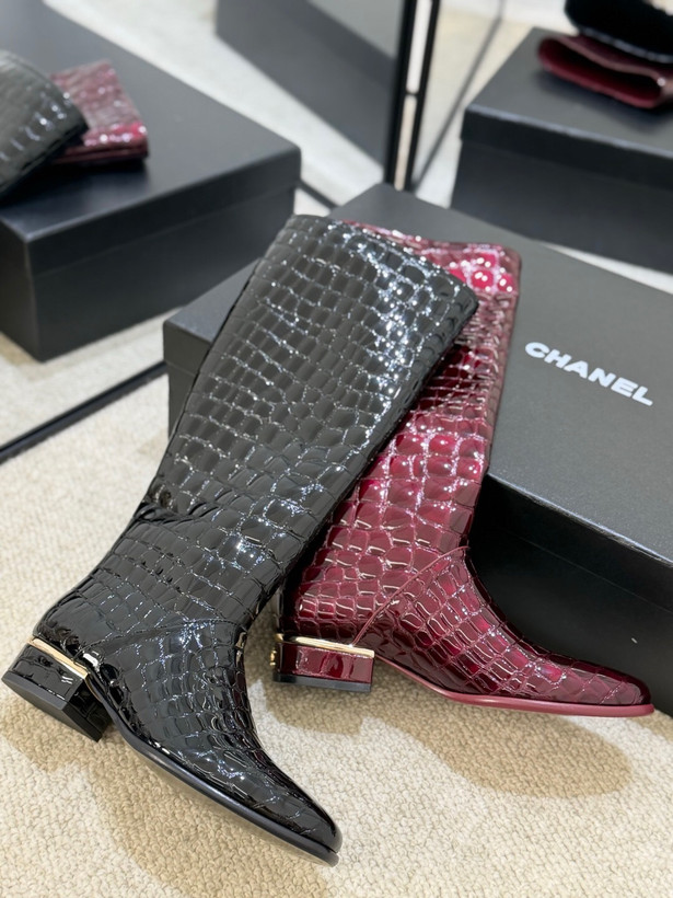بوت چرم زنانه برند Chanel
